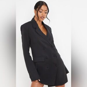 Tall Black Oversized Blazer Dress